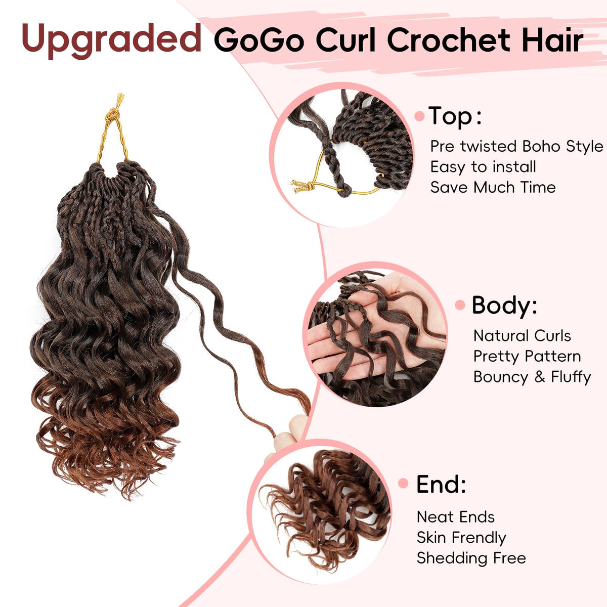 Aoisvk GoGo Curl ombre brown color blend complements natural hair.