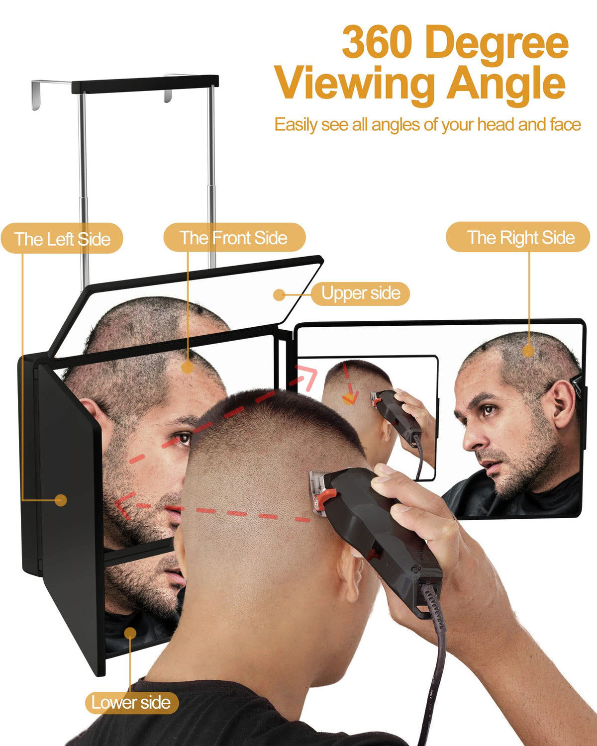 Aokoka adjustable height hanging mirror fits on a door for flexible grooming.