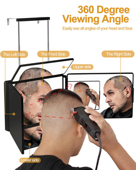 Aokoka adjustable height hanging mirror fits on a door for flexible grooming.