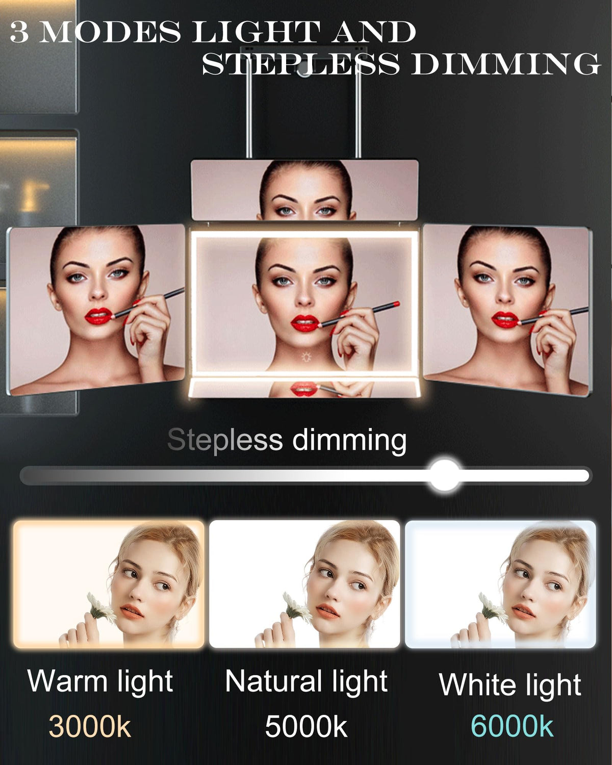 Aokoka foldable mirror ideal for makeup and hair styling on the go.