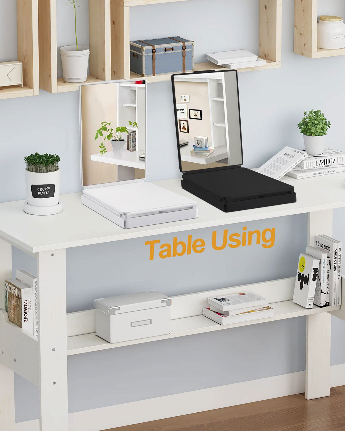 Aokoka large foldable mirror expands to head-to-chest coverage.