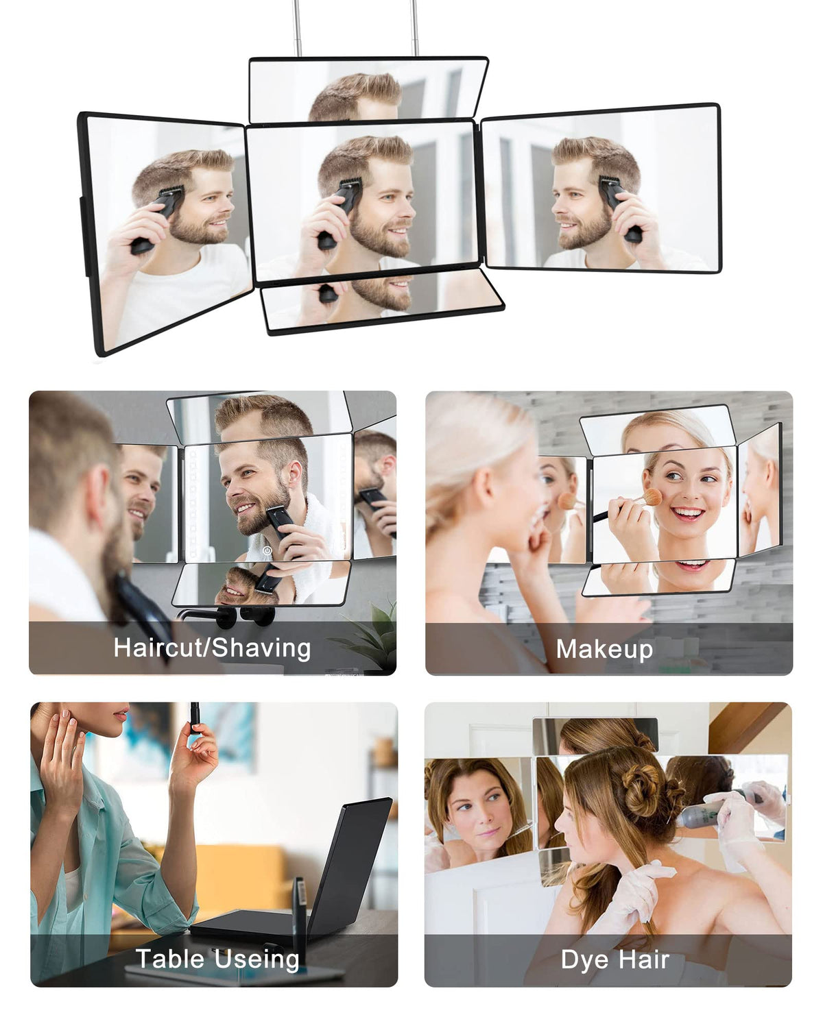 Aokoka self hair cutting mirror supports quick home grooming.