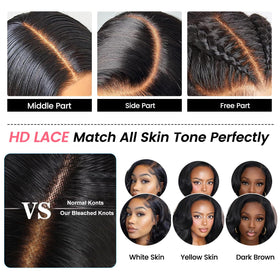 Aolisox 13x6 lace front supports middle or side parts and high ponytails.