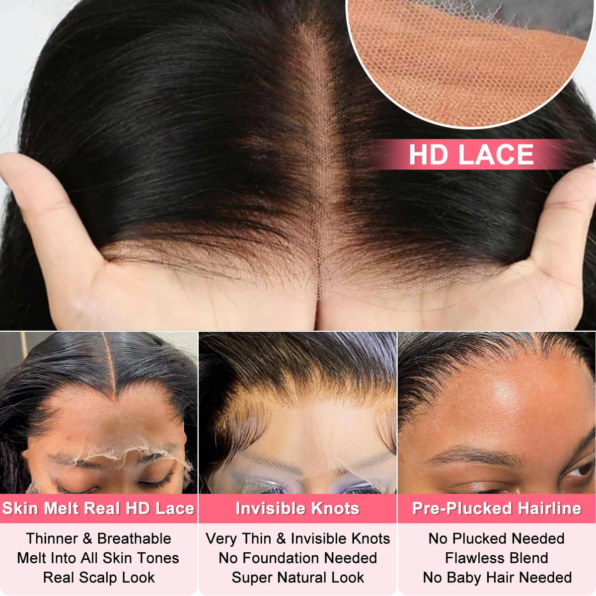 Aolisox pre-plucked natural hairline with baby hairs for a seamless look.