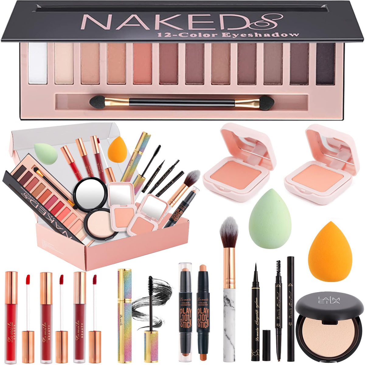 AOLIKOKO makeup kit 12-color eyeshadow palette for versatile day-to-night looks.
