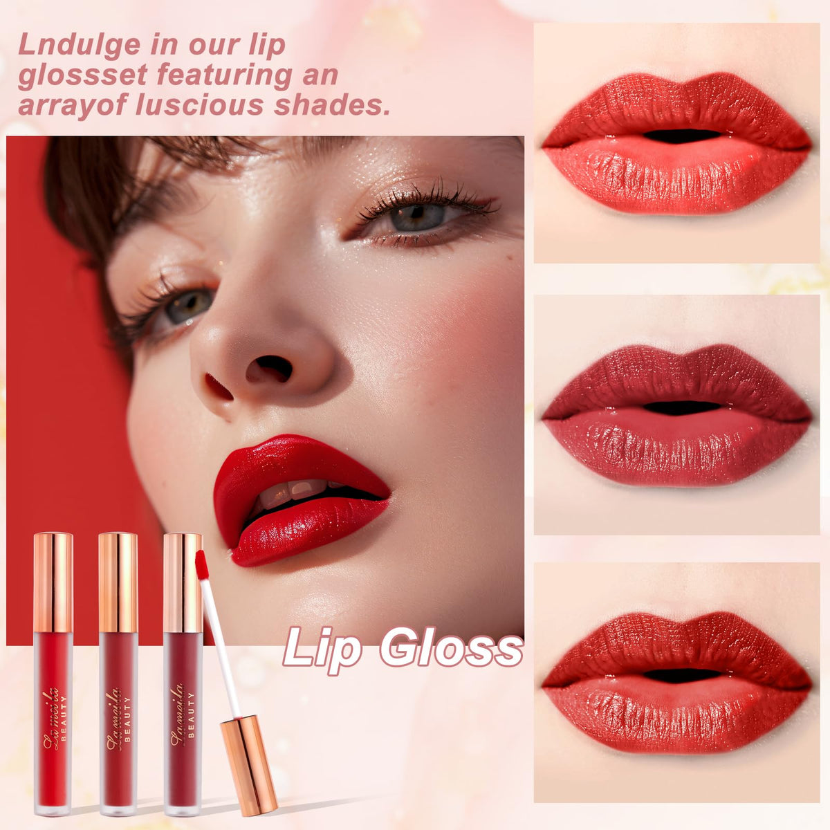 AOLIKOKO lip gloss adds shine and moisture for comfortable wear.