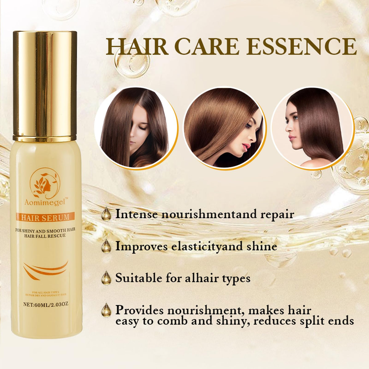 Aomimegel Argan Hair Oil application on mid-lengths and ends for nourishment
