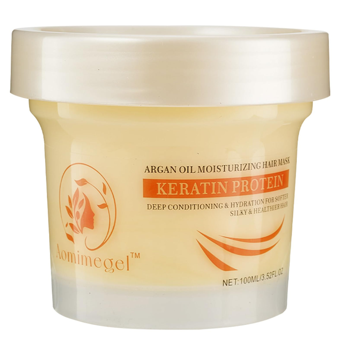 Aomimegel Collagen Hair Mask jar showing deep conditioning in action.