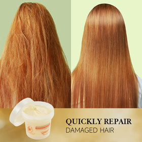 Silky, shiny hair after using the Aomimegel mask.