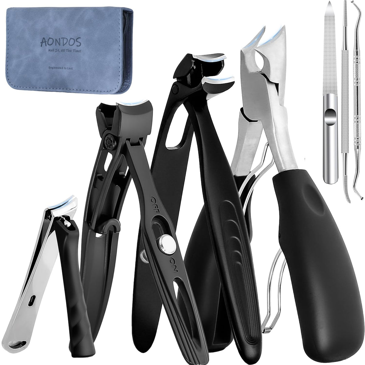 Aondos precision-angle-head clippers provide a clear view for precise trimming.