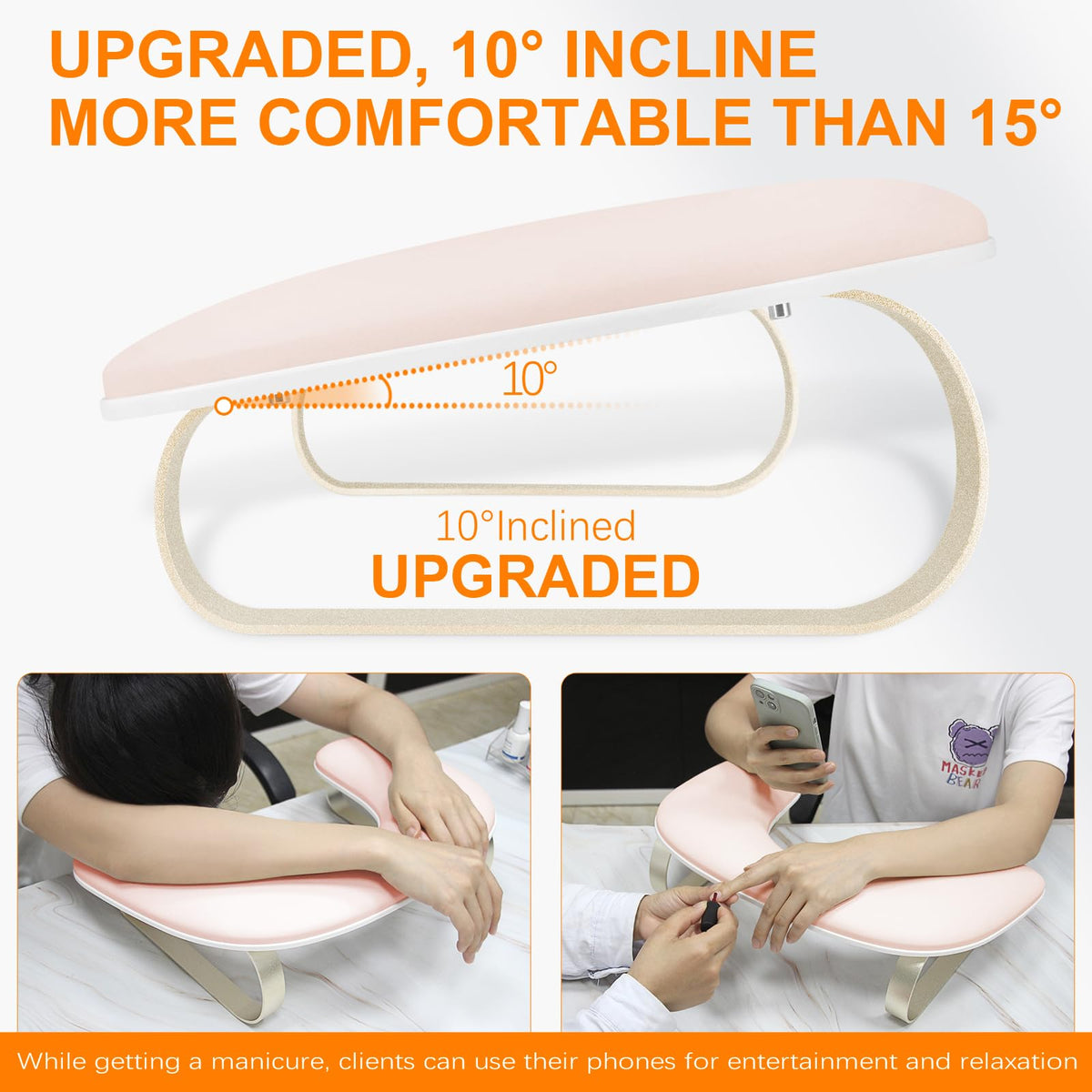 AONOLOVO U-shaped arm rest showing soft cushion support during sessions