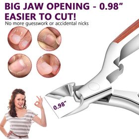 AONOLOVO Cuticle Trimmer 0-98 inch jaw with wide jaws for fast, precise cuticle removal