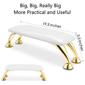 AONOLOVO white arm rest with gold feet complements salon decor.