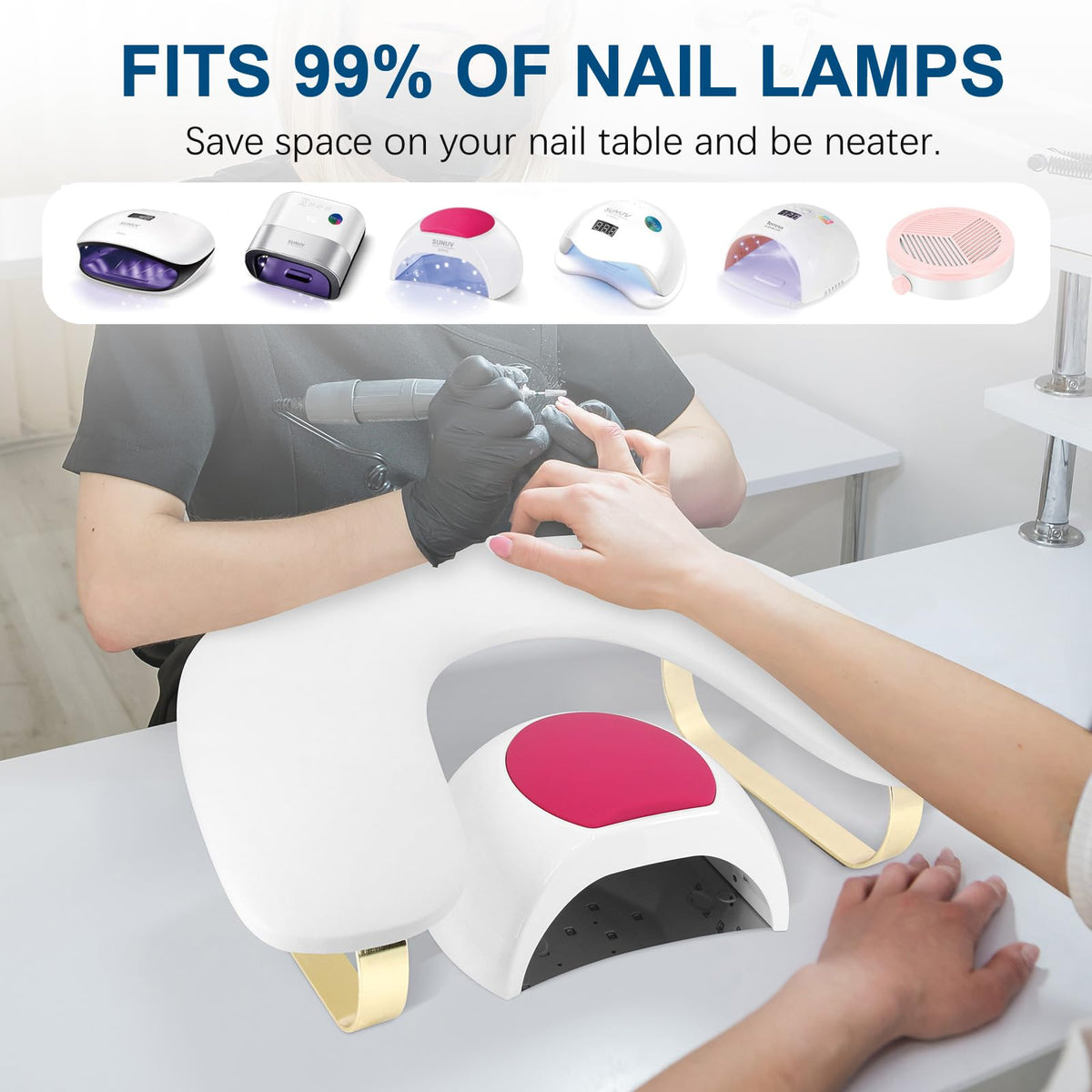 AONOLOVO non-slip pads prevent sliding on smooth nail tables.