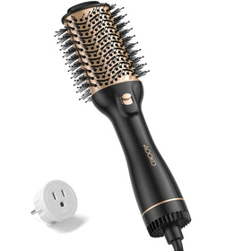 AOOKO dual voltage hair dryer brush for worldwide styling and travel.