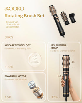 AOOKO ergonomic handle design improves grip and comfort during styling.