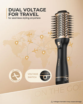 AOOKO travel hair dryer with European plug for effortless on-the-go styling.
