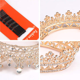 AOPRIE Victoria tiara rhinestone detail emphasizes luxurious shine for special occasions.