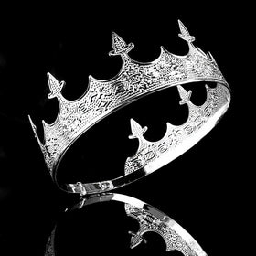 AOPRIE crown headband in silver for women and men.