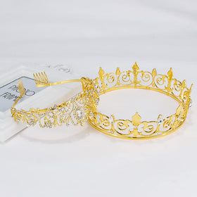 AOPRIE crystal hair crown — versatile accessory for weddings, photoshoots, and stage looks.