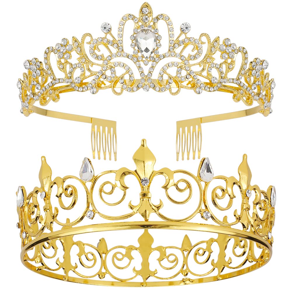 AOPRIE king tear drop tiara — crystal crown for weddings, adding regal sparkle.