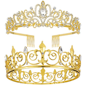 AOPRIE king tear drop tiara — crystal crown for weddings, adding regal sparkle.