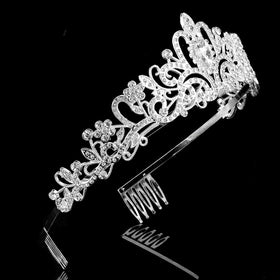AOPRIE wedding tiara with pearl details for elegant photos.