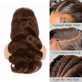Aoque 13x6 HD transparent lace front wig blends with skin tone.
