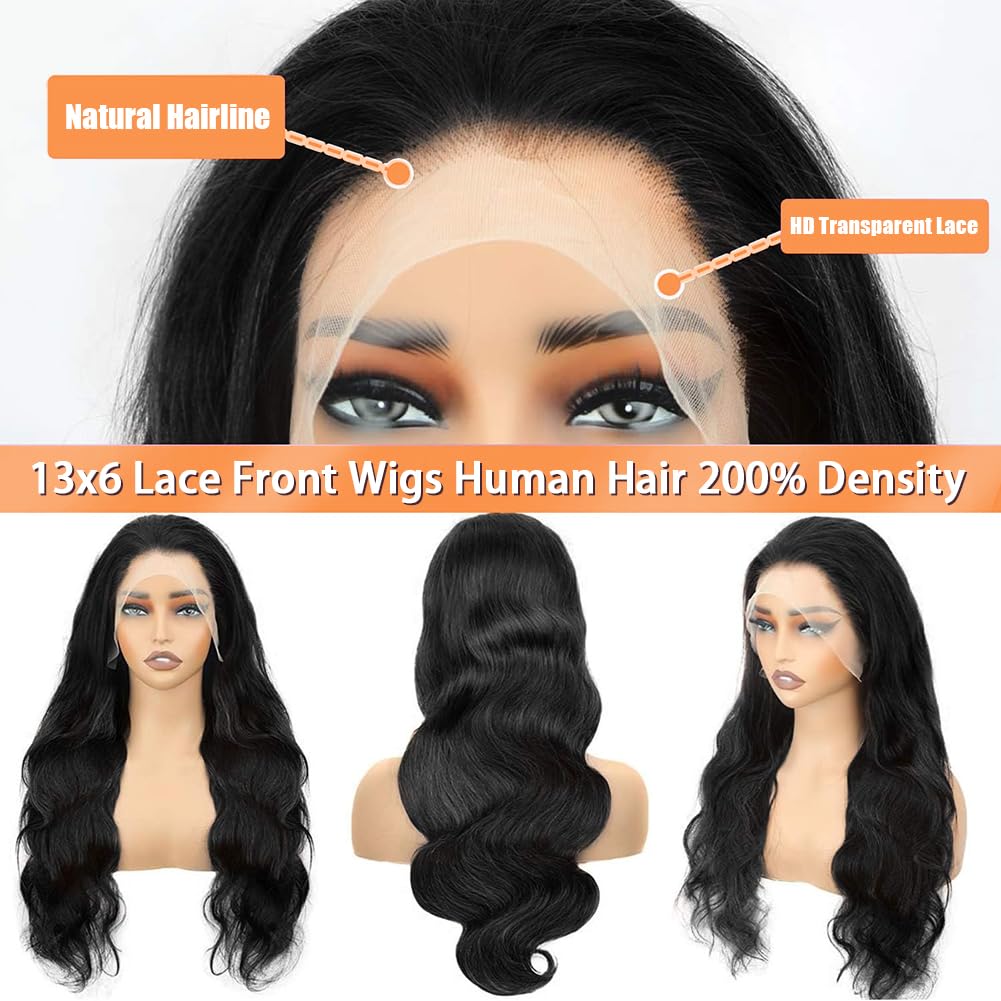 Aoque 200 density body-wave wig with full volume