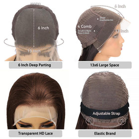Aoque body wave human hair wig with 200% density for fullness.