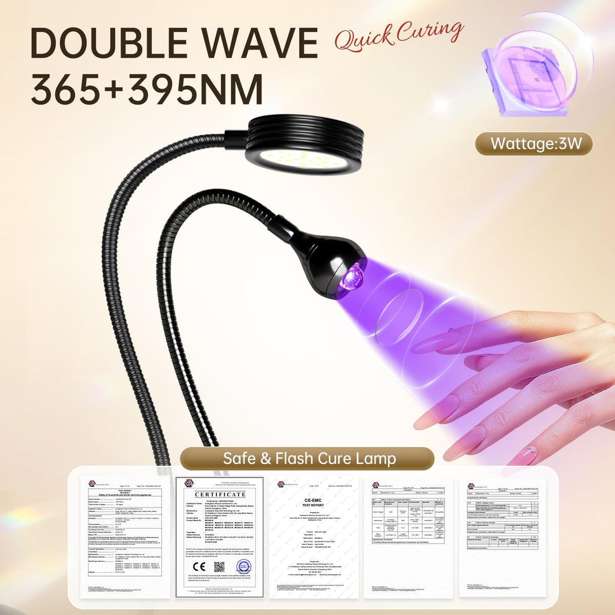 AORAEM gooseneck nail lamp with clip for stable positioning.