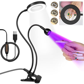 AORAEM LED UV Nail Lamp double-head front view for precise curing.