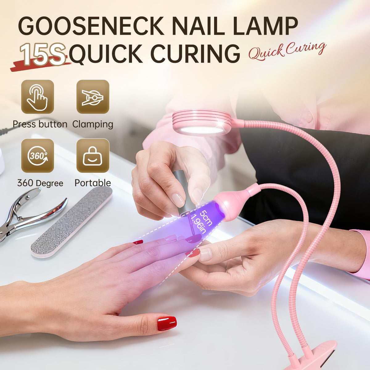 AORAEM portable desk setup for convenient home nail sessions