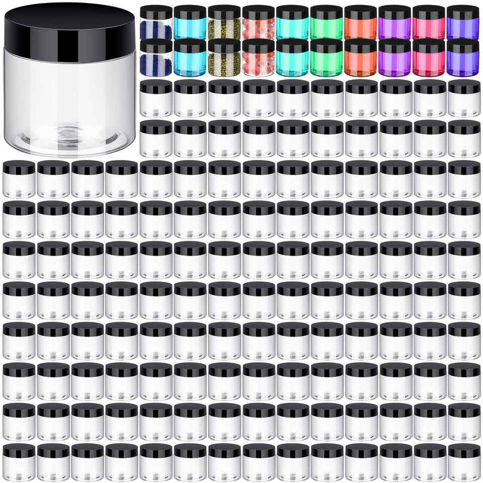 Aoriher 150-pcs plastic jars bulk for cosmetics storage.