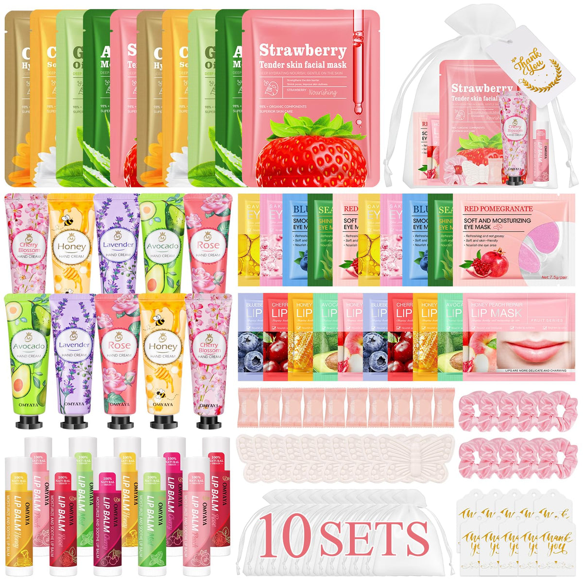 Aottom 100 Pcs Spa Party Favors set for weddings and sleepovers