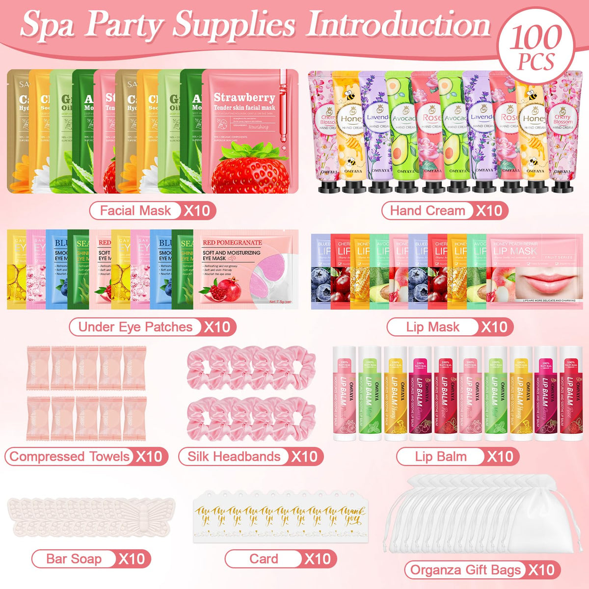 Aottom facial masks bulk 10 pcs for a shared spa night