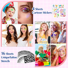Aottom kit includes 70+ stickers for endless glitter design options.