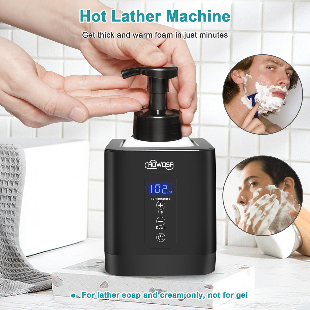 360 degree heating system ensures even warmth for comfortable shaving