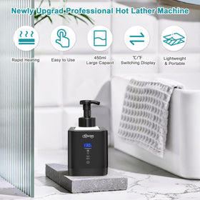 AOWOSA digital temperature display highlights precise foam warming during shaving