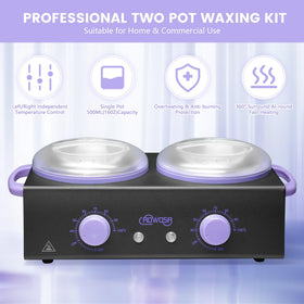 AOWOSA dual pots wax warmer interior close-up highlighting fast melting capability