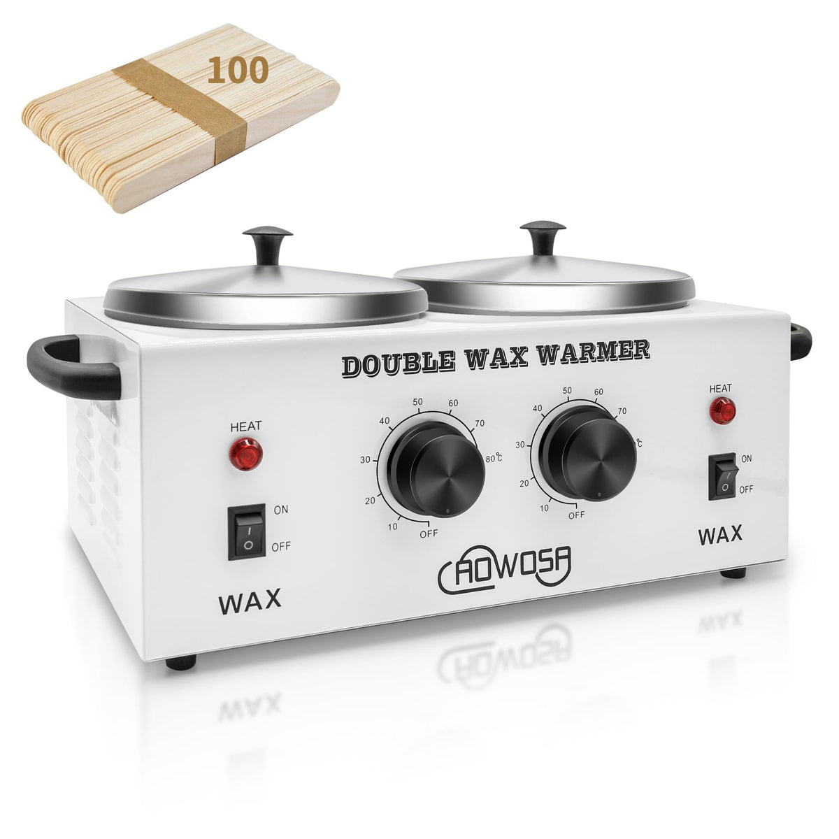AOWOSA dual wax warmer main body with sturdy stainless steel construction.