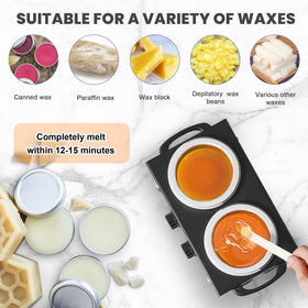 AOWOSA left pot showing independent temperature control for customized waxing.