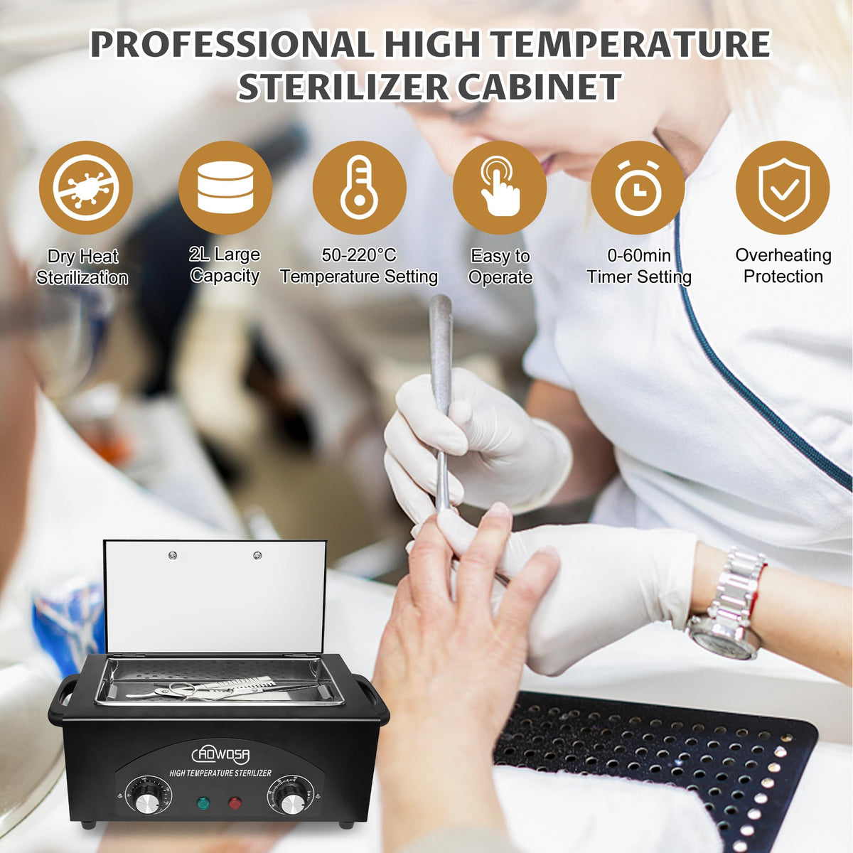 AOWOSA reflective back cover interior design supports thorough tool cleaning.