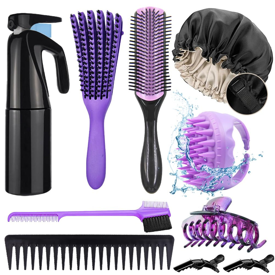 Aozzy 10-piece detangling brush set easing wash-day tangles for curls