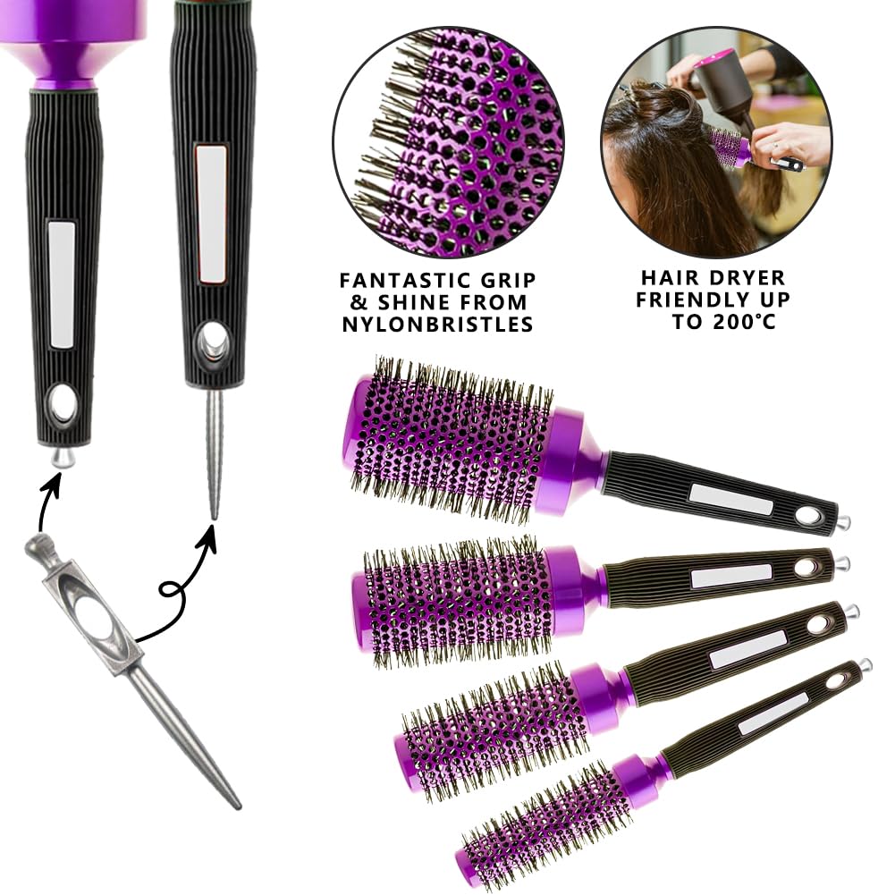 Aozzy 53mm round brush adds volume for fuller styles and lift.