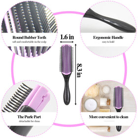 Aozzy 9-row styling brush defines curls with gentle nylon bristles