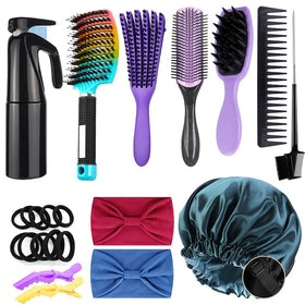 Aozzy 9-row styling brush defining curls for shaping and texture.