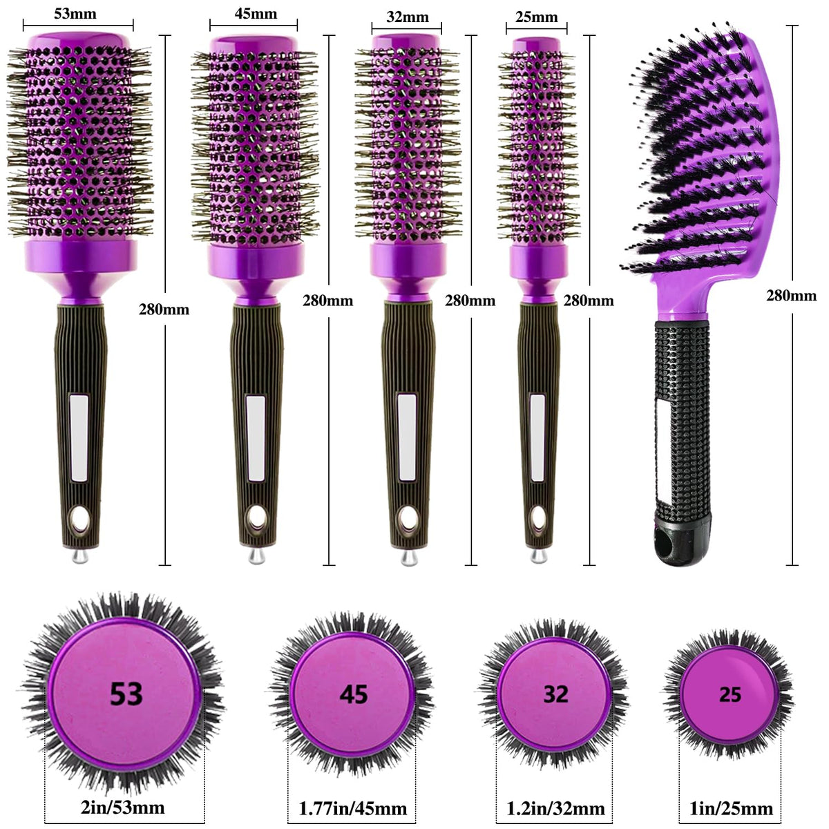 Aozzy ceramic barrel round brush distributes heat for smoother results.