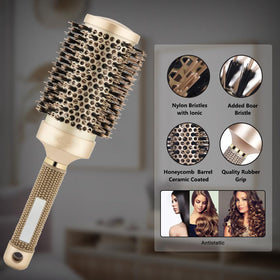 Aozzy detangling brush with nylon bristles glides through tangles smoothly.