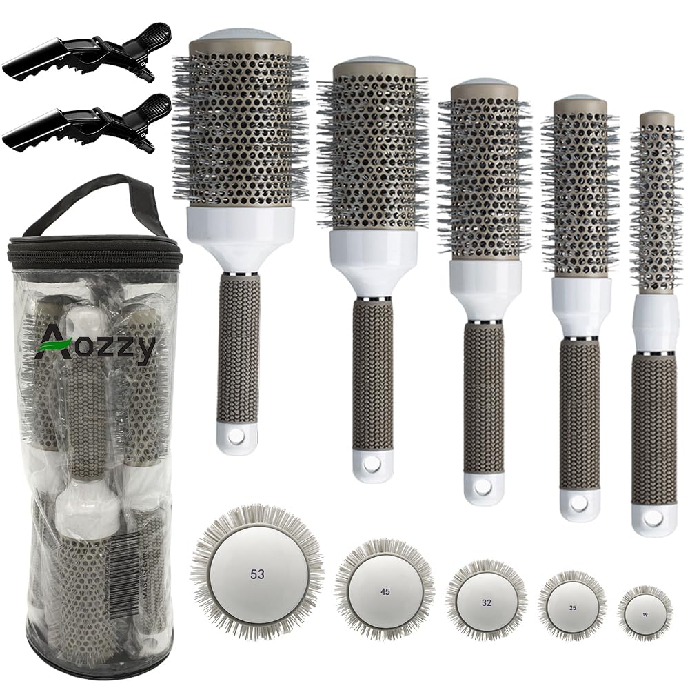 Aozzy round brush 19mm barrel for precise blow-drying and curling